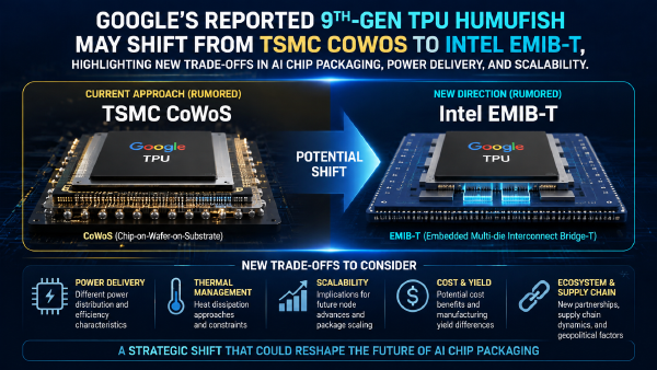 Google's 9th-Gen TPU May Adopt Intel's EMIB-T Packaging