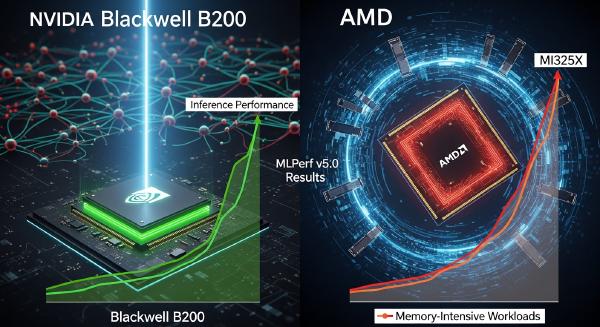 NVIDIA vs AMD MLPerf v5.0: Blackwell B200 vs MI325X Performance