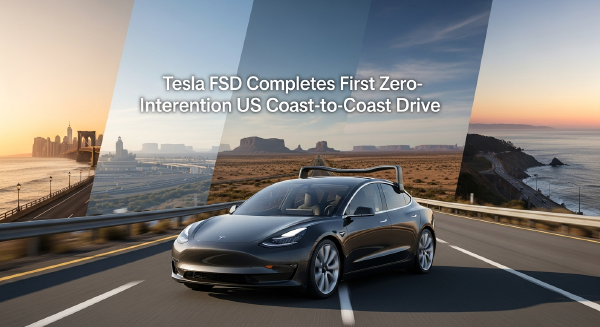 Tesla FSD Completes First Zero-Intervention US Coast-to-Coast Drive