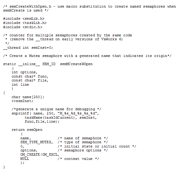 Debug VxWorks Semaphore