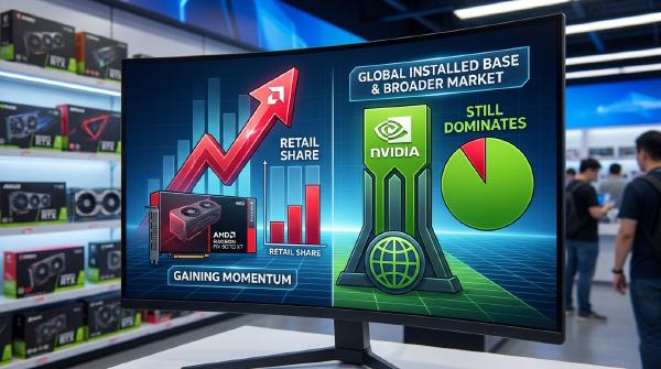 AMD GPU Sales Surge in Retail, but Nvidia Still Dominates