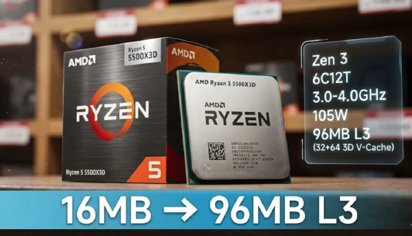 AMD Ryzen 5 5500X3D Quietly Launches for AM4