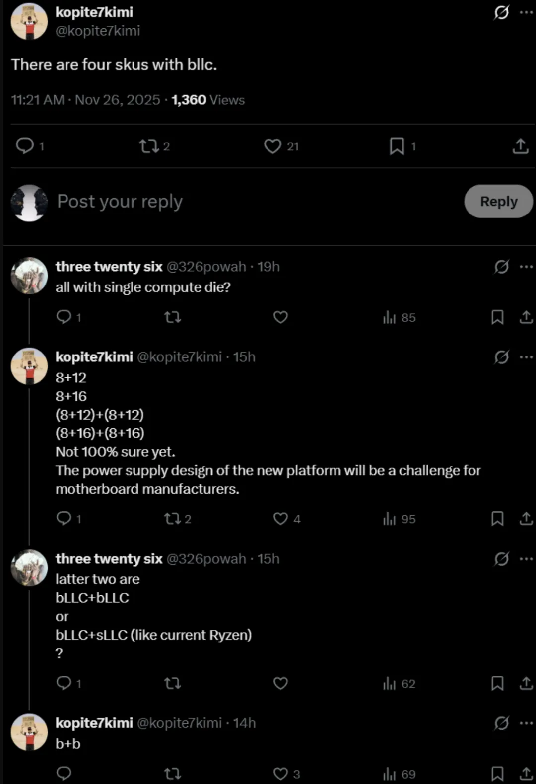 Intel Nova Lake BLLC