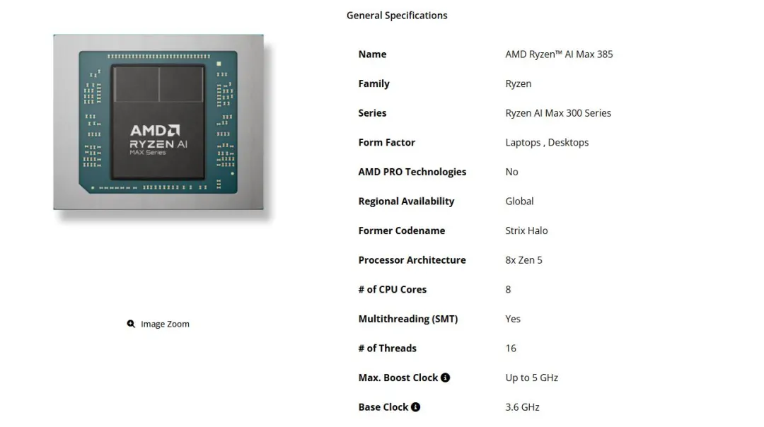 AMD Ryzen AI Max Pro 385