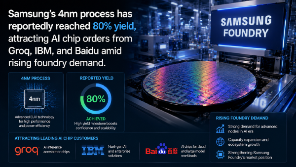 Samsung’s 4nm Yield Hits 80% as AI Chip Orders Accelerate