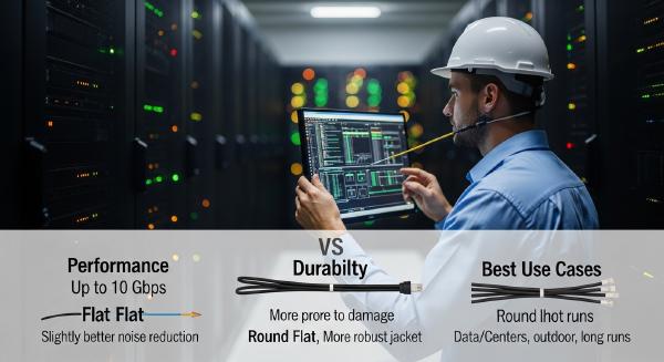 Flat vs Round Cat6 Cables: Which Ethernet Cable Should You Choose?