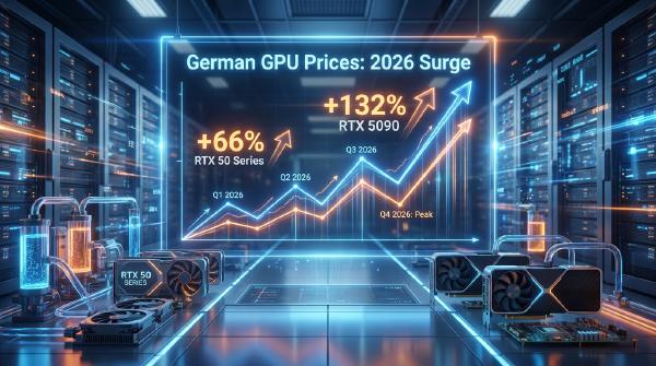GPU Prices Surge in Germany: RTX 50 Up 66%, RTX 5090 Up 132%