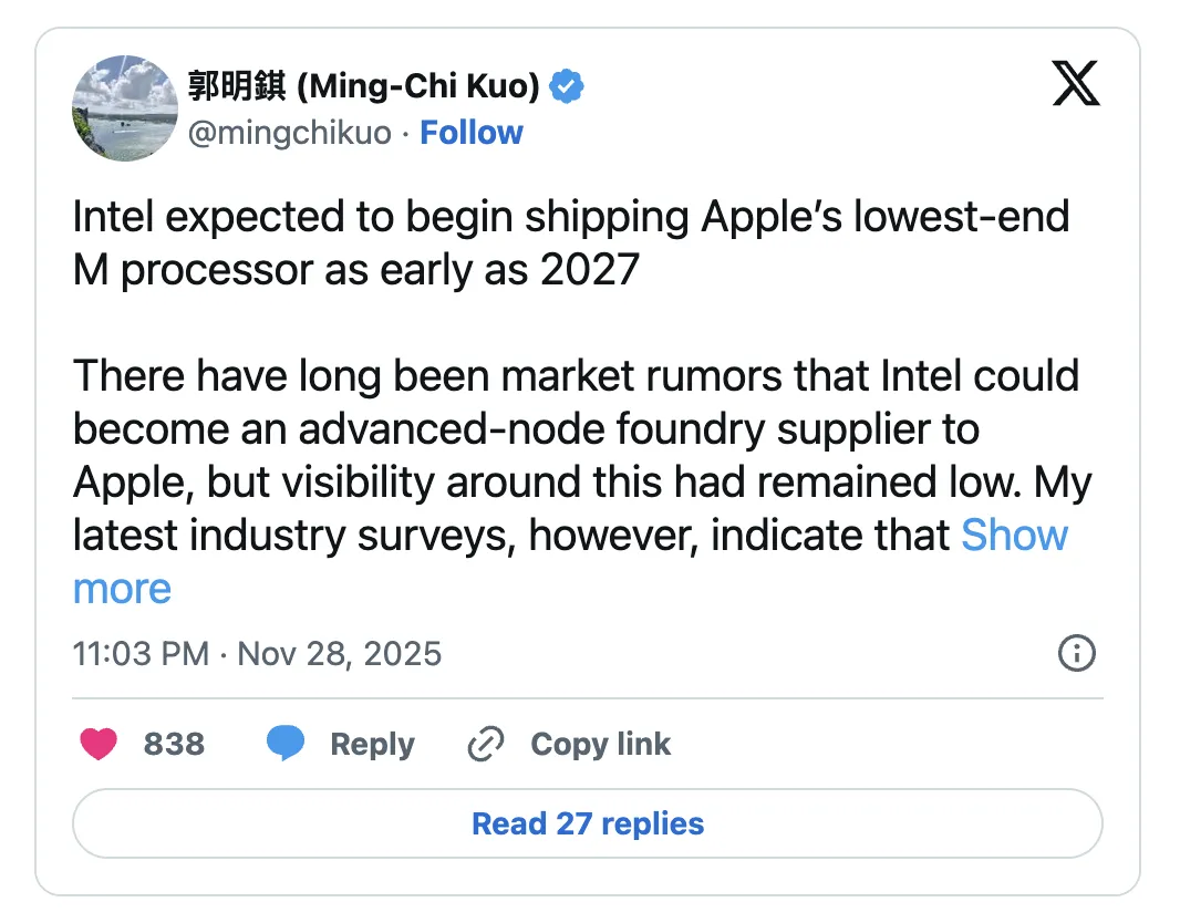 Apple is evaluating use of 18A-P